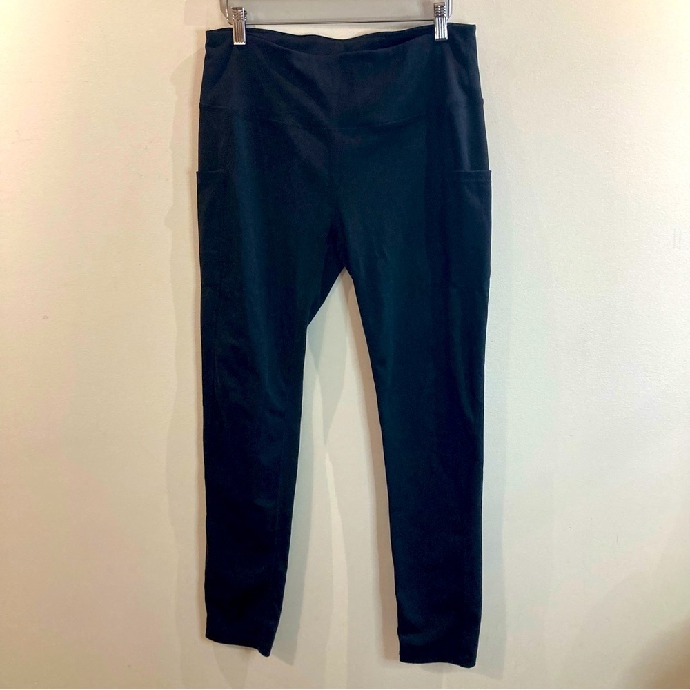 ALONG FIT Sz XL High Waist Comfort Waist Side Pockets Light Compression Leggings